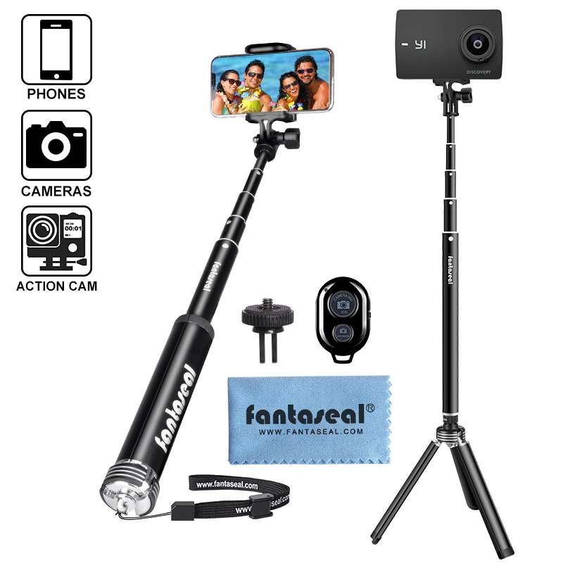 

Wireless Bluetooth Remote Shutter Selfie Pole Monopod Tripod Stand for iPhone Huawei Cell Phone Xiaomi Yi 4K 4K+ Lite Sports Cam