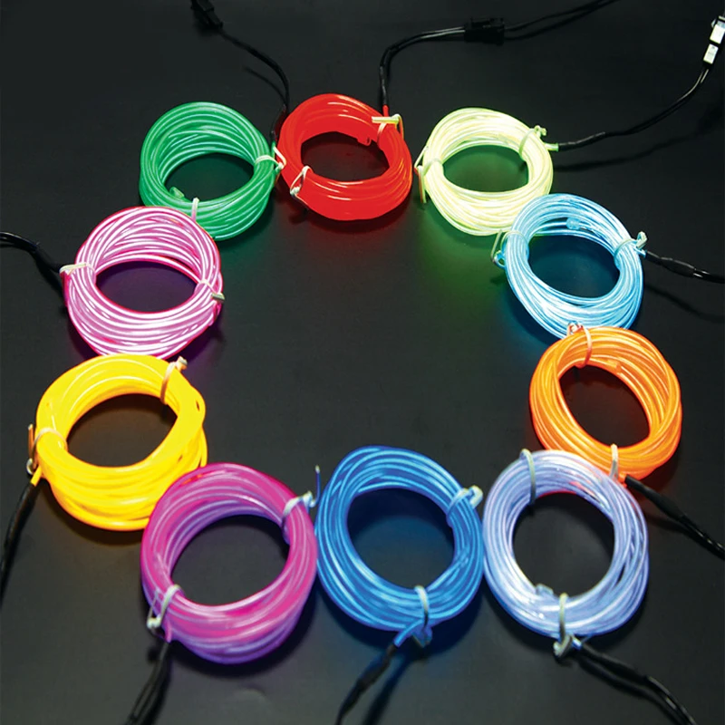 cheap 5m Led Strip Light Waterproof Backlight DC5V 12V LED Lamp Flexible EL Wire Rope Tube Diode Tape Car Decoration Thin Neon Light