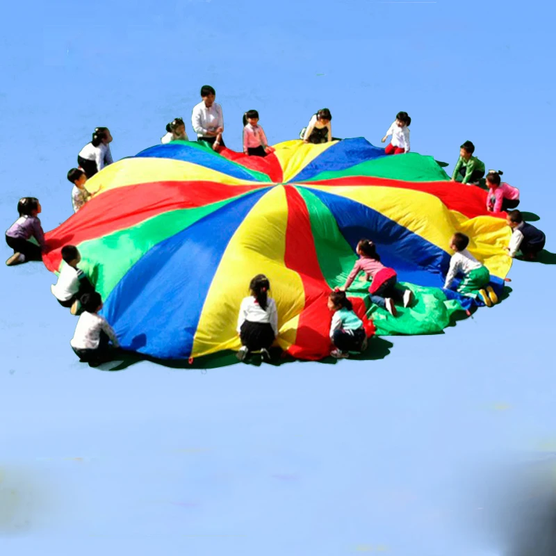 Happymaty Children Play Rainbow Umbrella Parachute Toy Outdoor Play