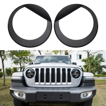 

ChuangQian 1Pair Angry Bird Style Headlight Covers Trim Clip-in Version Eesy Install for 2018 2019 Jeep Wrangler JL Sport/Sports