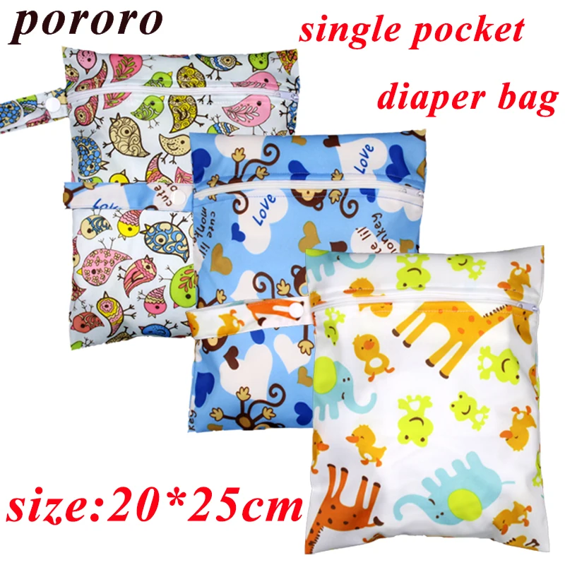 [Pororo] 2017 New mini Wet Bag Washable Reusable baby cloth diaper Bag Waterproof Printer PUL Wet Bags Diaper Bag