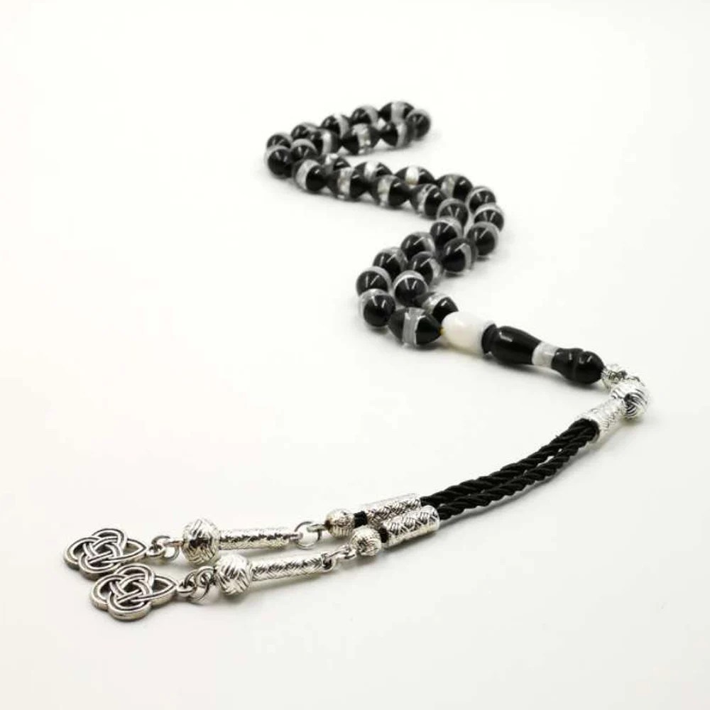 Смола Tasbih Турецкий Дизайн черный и белый 33 бусины Подарок для Рамадана tesbih