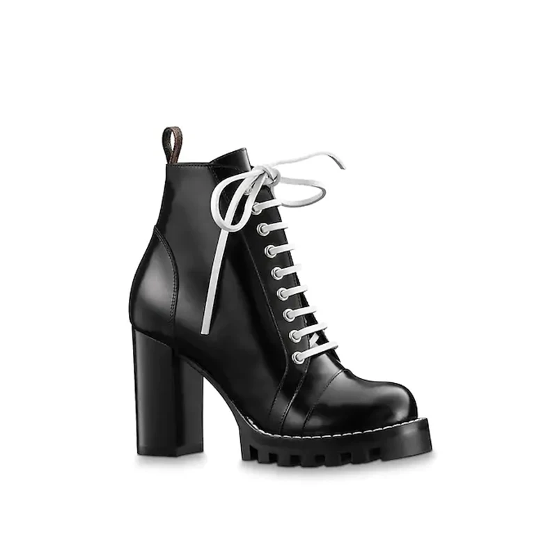 Femmes Square Talon Étoiles Bottines Taille Boot Mode 35 New Zapatos En Cuir Ue Véritable Chaussures De 41 Piste ordeCxBW