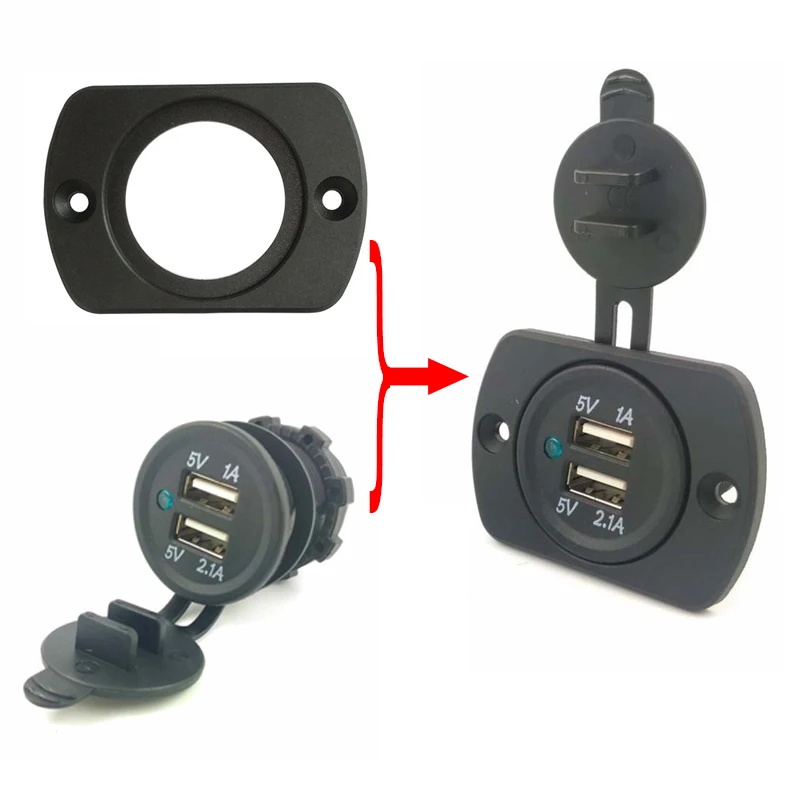 1/2/3 отверстия Автомобильная панель USB прикуриватель вольтметр Монтажный
