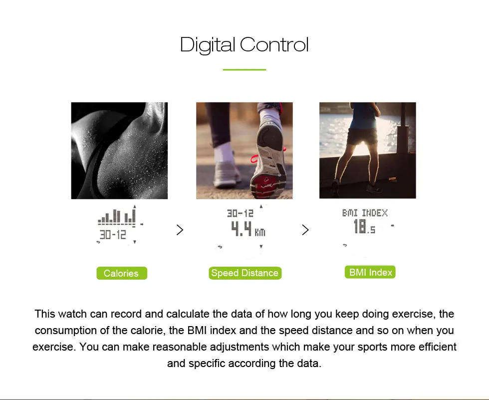 Horas Correndo Relógios de Fitness Calorie Counter