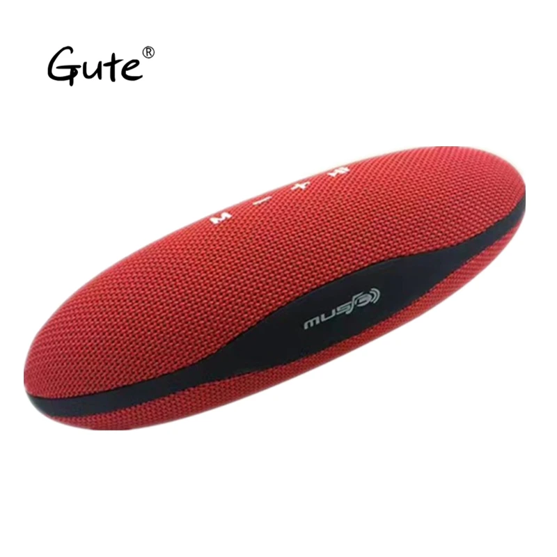 Gute جديد نسيج فن القماش الرجبي بلوتوث boombox المحمولة اللاسلكية كايكسا دي سوم ألتو falante altavoz portatil الراديو fm
