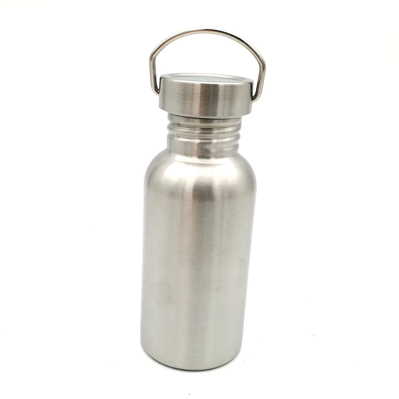 Bushcraft Water Bottle 350/500/750ml with Hook Stainless Steel Flask Wide Mouth Jar Leak-Proof for Camping Picnic Hiking