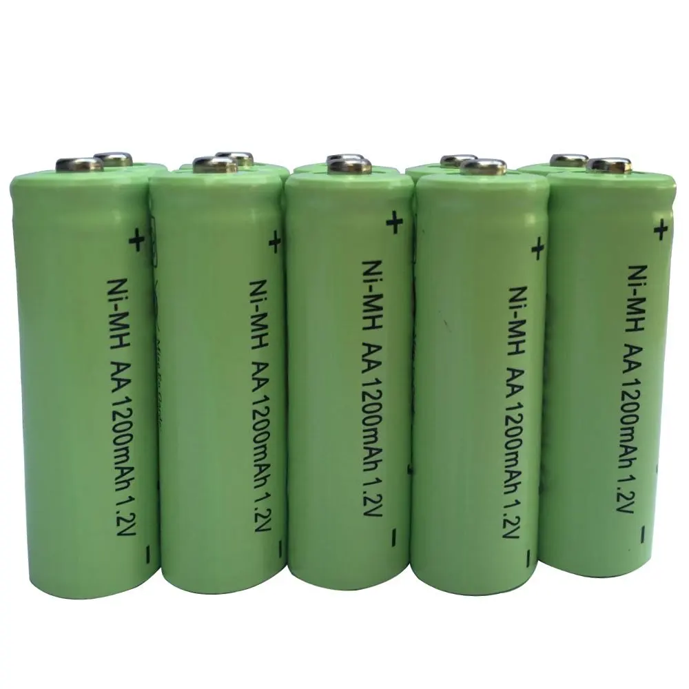 10 шт./партия 1200mAh Ni-MH аккумулятор AA 1,2 V Зеленый