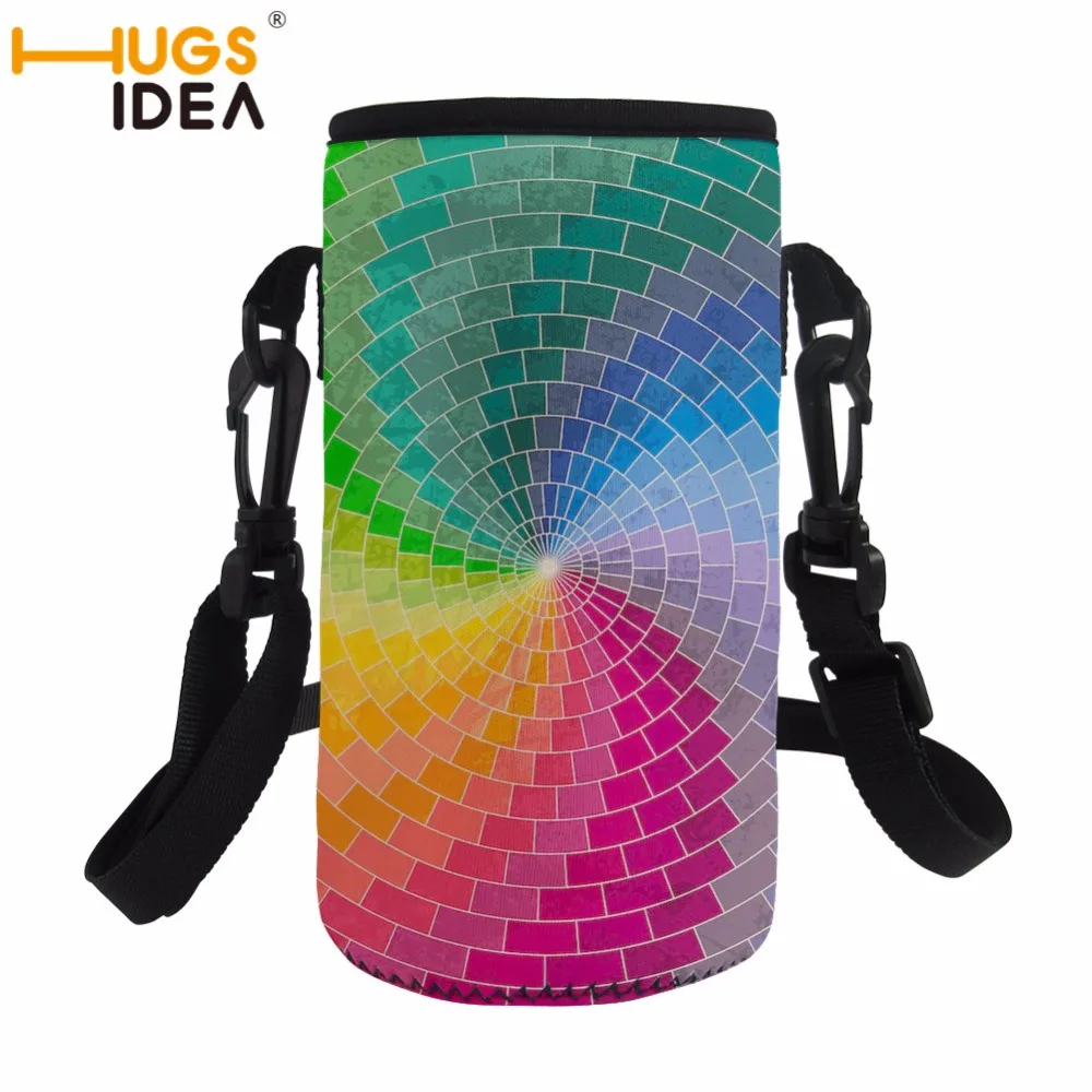 

HUGSIDEA Rainbow Water Bottle Cover Bag Portable 1PC Cup Bags 550ML Sport Camping Accessories Durtable Soft Neoprene Vacuum Cup
