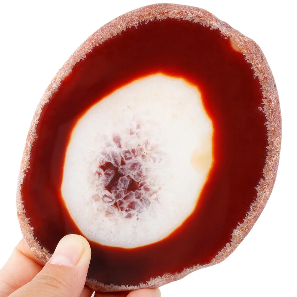 

TUMBEELLUWA 1Lot (2Pcs) Brown Agate Slices Geode Stones,Coasters Cup Mat,Irregular Shape Decor Crystals Collection
