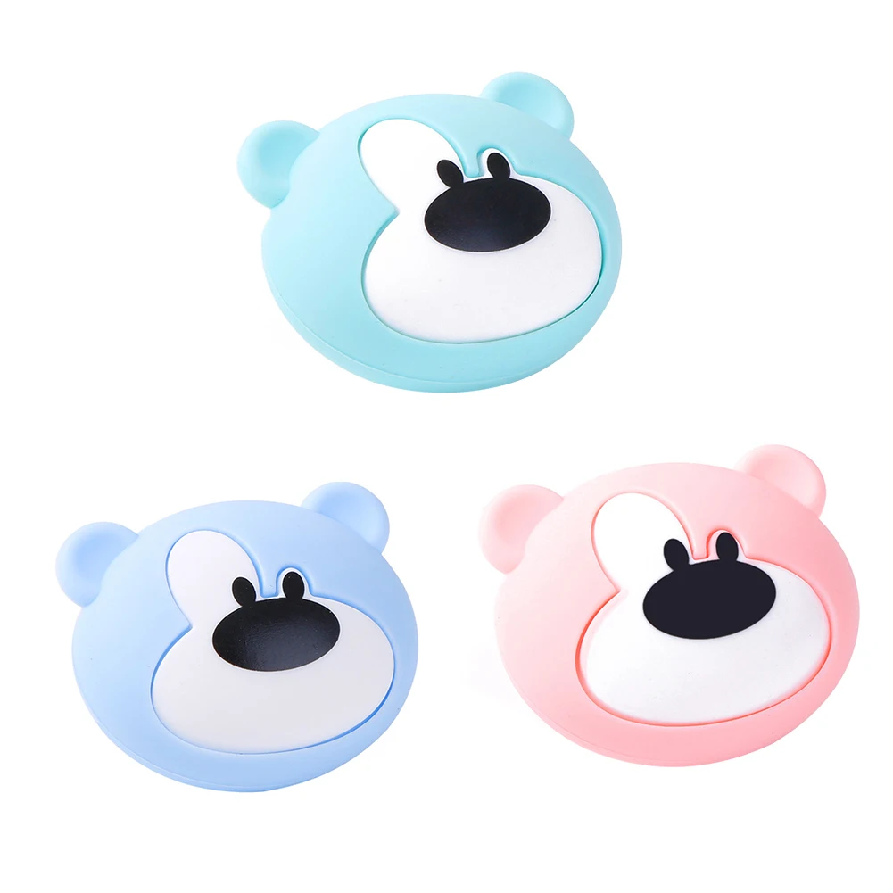 2pcs Little Bear Child Anti-Collision Angle Protector Cartoon Animal Shape Soft Silicone Table Corner Cover Baby Safe Protector