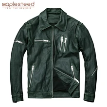 Mapesteed мужская кожаная куртка масло воск телячья кожа Зеленые кожаные куртки черная овчина байкерская куртка кожаная куртка осень M005