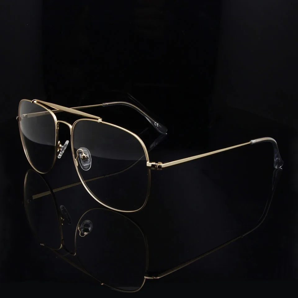 Najtaniej SORBERN Retro Style okulary pilotki ramki ponadgabarytowych mężczyźni kobiety aluminiowe okulary metalowe okulary przezroczyste soczewki pełna obręczy krótkowzroczność okulary