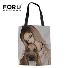 FORUDESIGNS/Повседневная Женская многоразовая хозяйственная сумка для девочек с домашним животным, Женская Экологичная сумка-шоппер, вместительная сумка для девушек, дорожные сумки