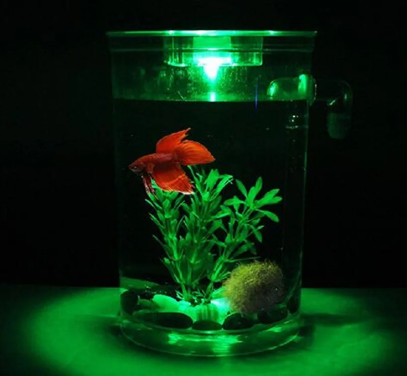 Пластиковая экологическая Рыбная чаша Щелкунчик Настольный аквариум Миниатюрные для аквариума коробка Золотая рыбка банка со светодиодной подсветкой Настольный маленький аквариум