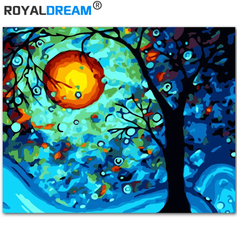 ROYALDREAM Tree Of Dreams Landscape DIY Painting By Numbers Kits