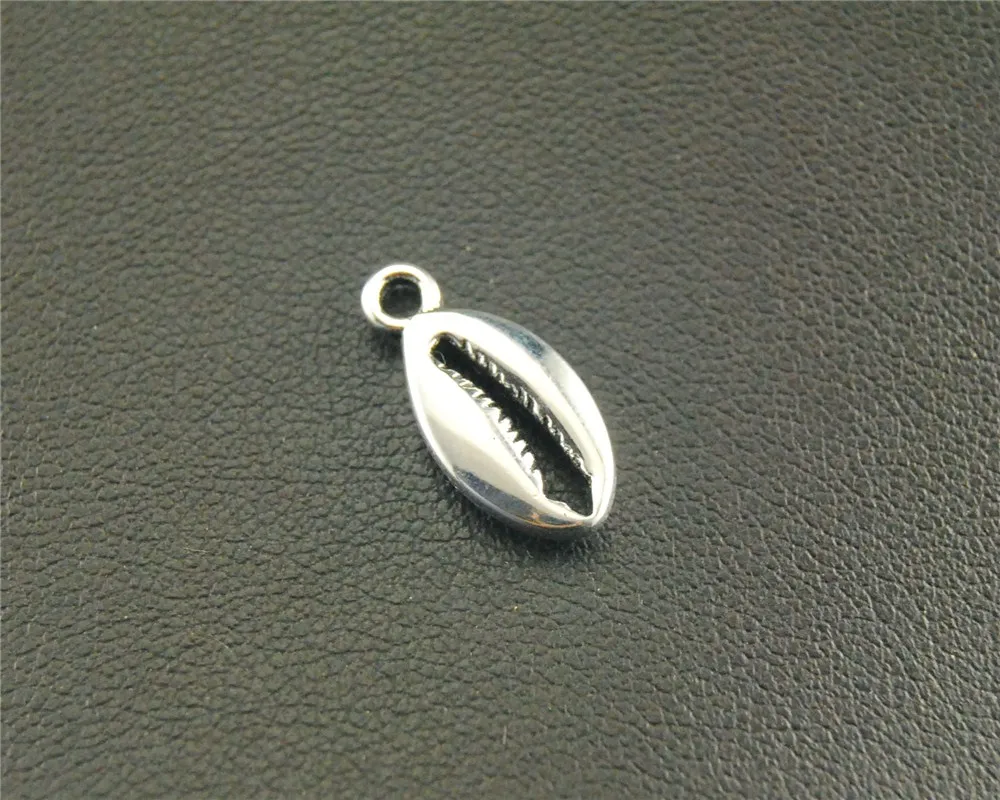 30pcs Antique Sliver Seashell Charm DIY Handmade Beach Jewelry Findings 6x15mm A1519