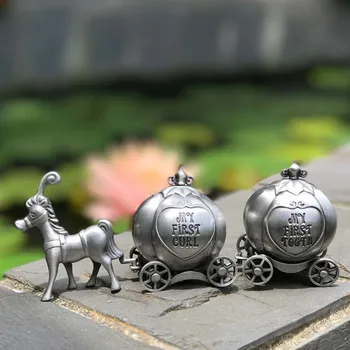 

Metal Pumpkin Carriage Baby Teeth Hair Box Of Romantic Fairy Tale Teeth Storage Organizer Box