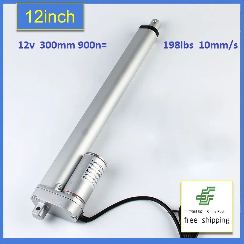 

Free Shipping 300mm 12" Multi-function Linear Actuator Motor DC12V Stroke Heavy Duty Lift mini electric tubular motor