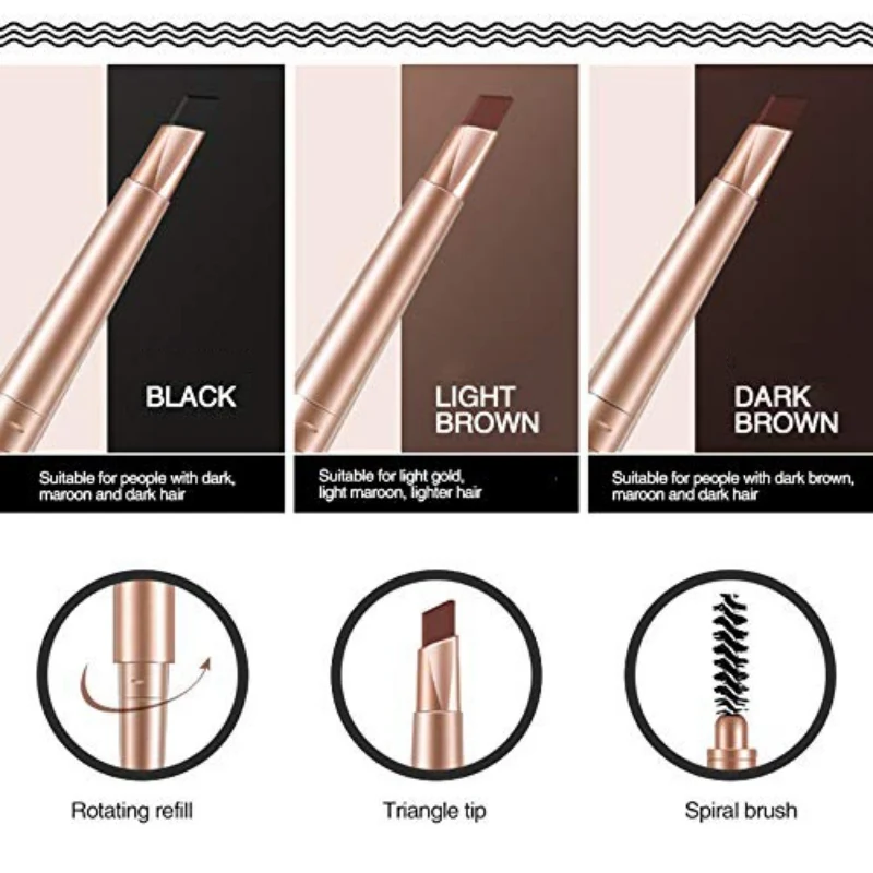 1PC Multifunction Automatic Eyebrow Pen for Long Lasting Waterproof Eyebrow Pencil With Eyebrow Makeup Brush 1PC Multifunction Automatic Eyebrow Pen for Long Lasting Waterproof Eyebrow Pencil With Eyebrow Makeup Brush