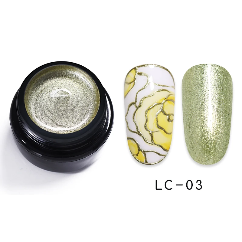 LC-03 LILYCUTE, 5 мл, зеркальный Гель-лак для живописи, замачиваемый, розовый, красный, золотой, серебряный, металлический Гель-лак для ногтей, для самостоятельного дизайна ногтей - Цвет: LC-03