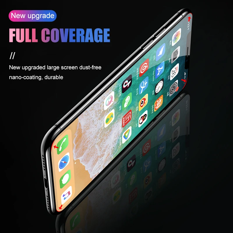 Защитное стекло закаленное для iphone X XS MAX XR без белых краев|Защитные стёкла и