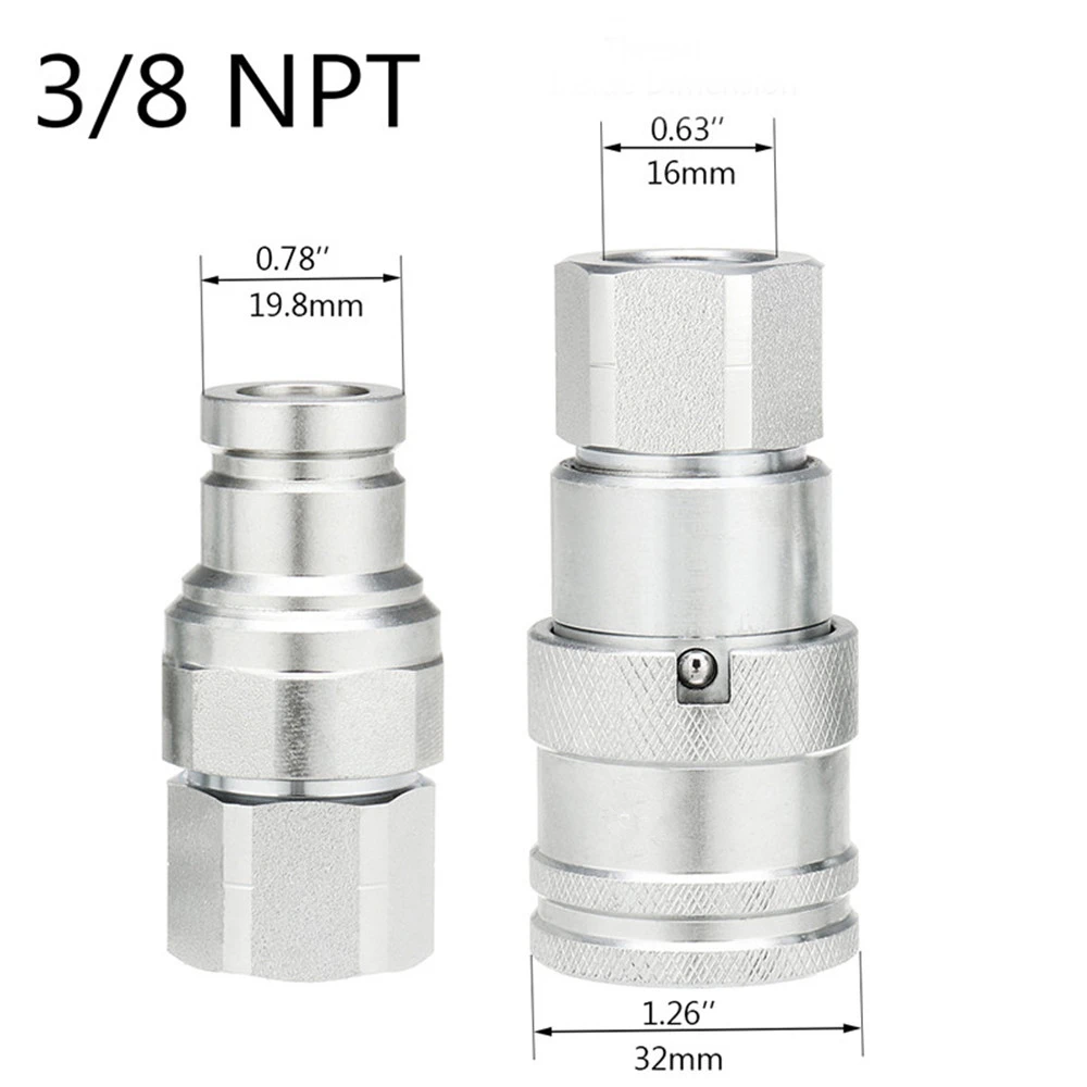 3/8 дюймов NPT Мужской Женский быстрый соединитель Адаптер для ISO16028 лицевая гидравлическая муфта набор с ПВХ защитной крышкой