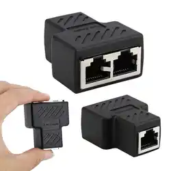 RJ45 Splitter адаптер 1 до 2 двойной женский Порты CAT5/CAT6 LAN Ethernet разъем сплиттер