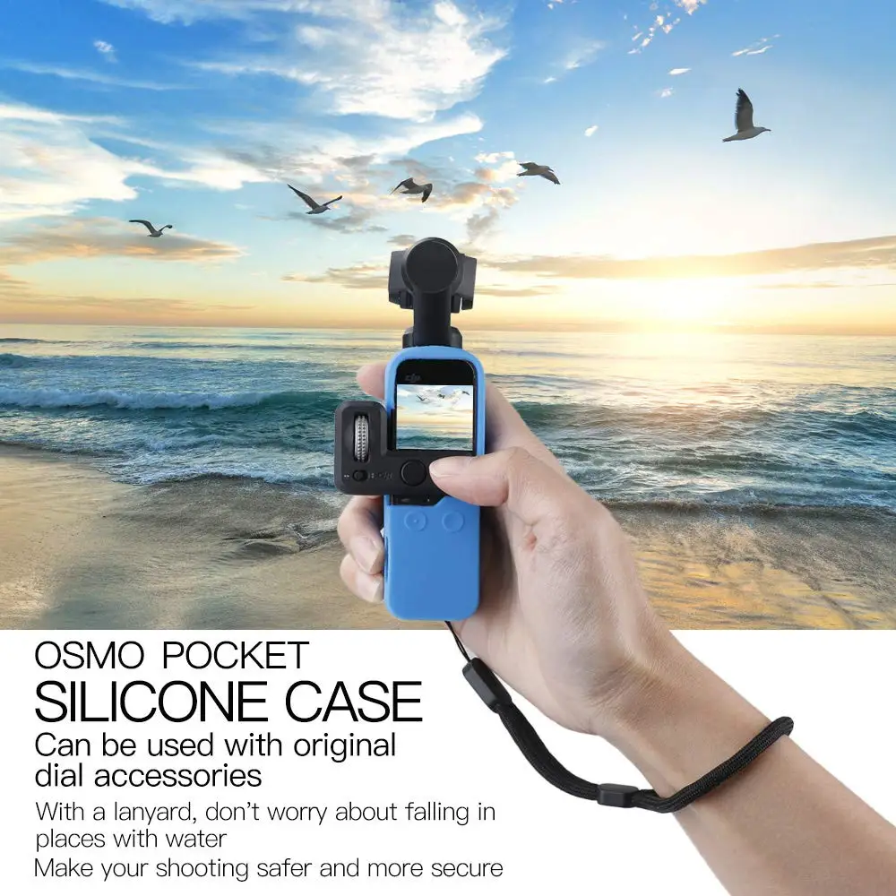

Silicone Protective Sleeve Case Cover Heat Dissipation with Lanyard for DJI OSMO Pocket Gimbal Camera Anti-Shock Dust Accessory