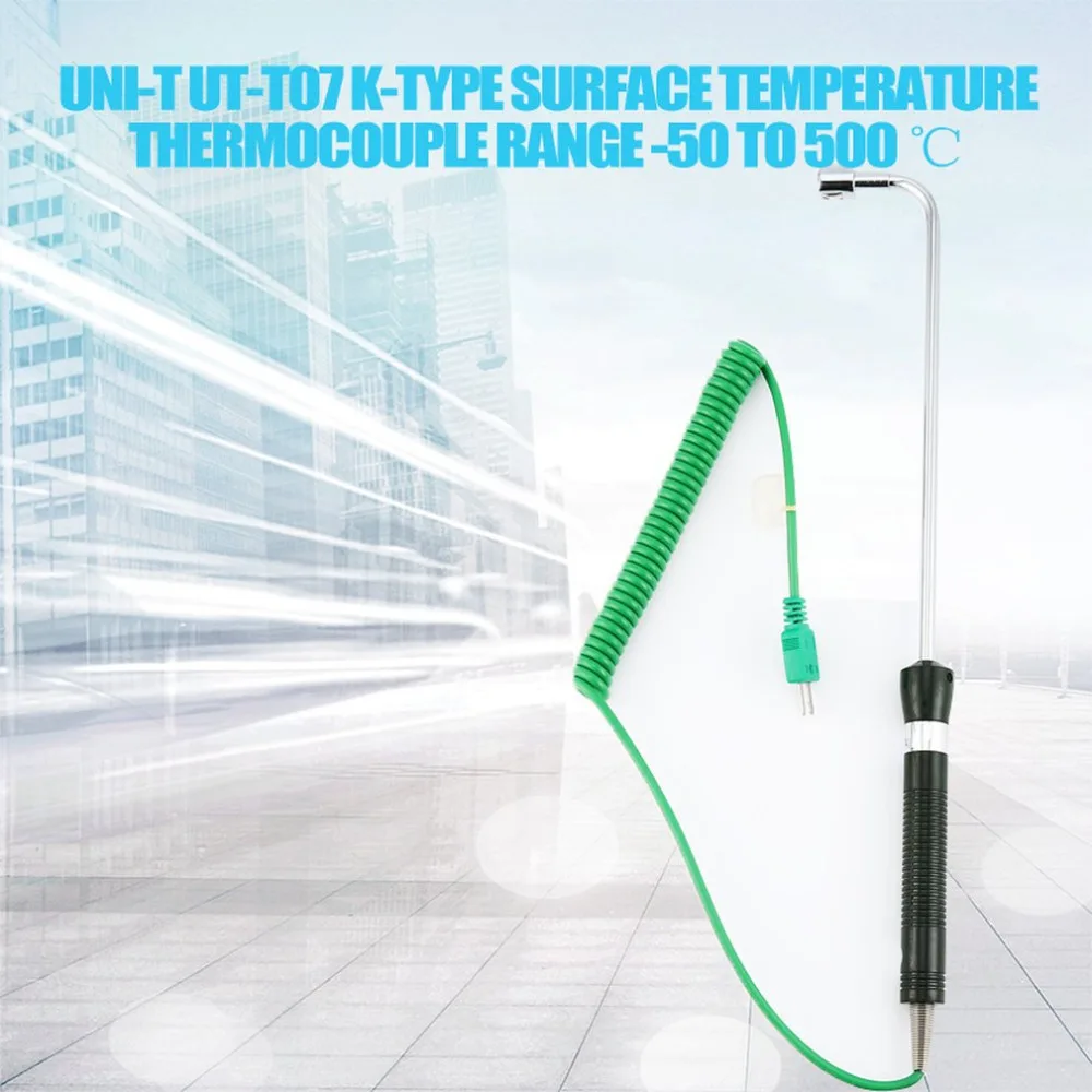 

UNI-T UT-T07 K-type Surface Temperature Thermocouple Range -50 to 500 Degrees for Hot Roller Vessel Multimeter