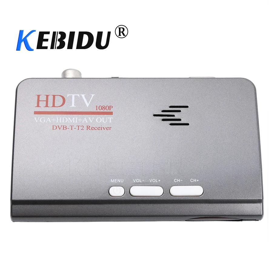 Цифровой спутниковый ТВ бокс kebidumei 1080P DVB T/T2 VGA AV CVBS тюнер с пультом дистанционного