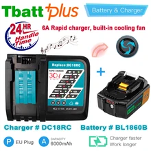 

BL1850B BL1860B 18V 6.0Ah Li-ion rechargeable Battery with LED Indicator for Makita BL1850 BL1830 & DC18RC 18V Rapid Charger