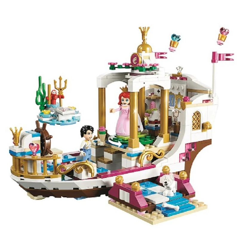 

10891 Kids Toy Girl Princess Friends Ariel's Royal Wedding Boat Set Building Block Brick Compatible Legoings