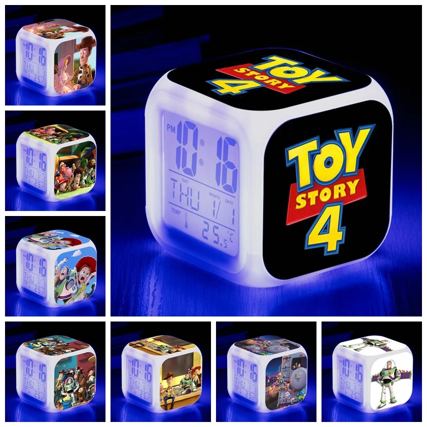 

Action Toy Story 4 Woody Jessie Toy Figures Forky Bunny Alien Buzz Lightyear Alarm Clock Vinyl Night Light Children Toys Gifts