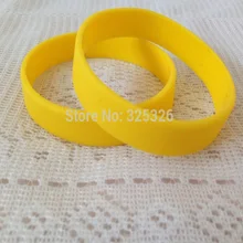 20 шт/серия Дешево-печать пустой силикона, одноцветное желтый Размер 202x12x2 мм браслет