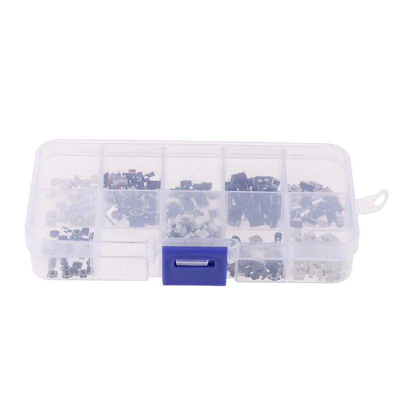 

250pcs/box Mixed Tactile Touch Push Switch Kit Car Button Microswitch Remote Control For Electronic Products
