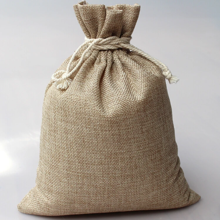 Buy 15*20cm 50pcs Vintage Style Jute Sacks Drawstring
