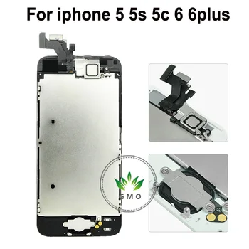 For iPhone 5 5s 5c 6 6 plus complete LCD Touch Screen Digitizer Assembly +speaker+camera+sensor flex full+home button