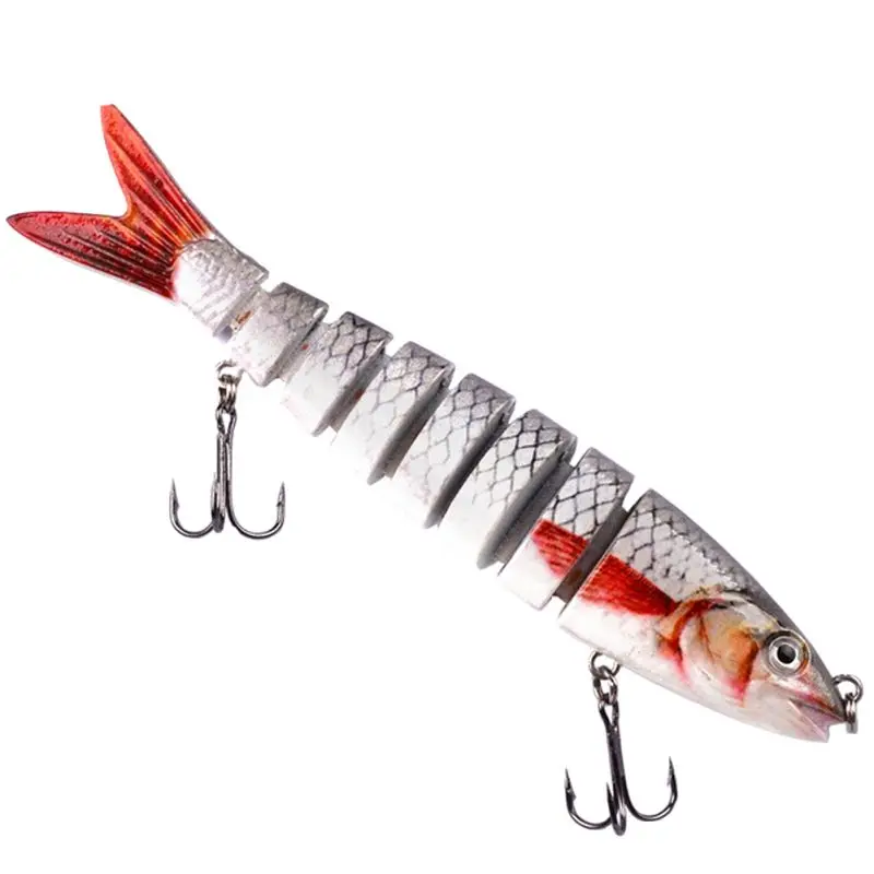 1pc 8 Sections Lake River Fishing Lure 0.695oz 19g/13.28cm 5.23" 6Color Fishing Bait Hook