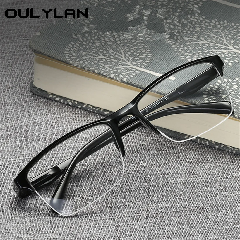 

Oulylan Men Half Frame Reading Glasses Women Anti-fatigue Hyperopia Glasses Ultralight Presbyopia Eyeglasses Diopter +1.0 +1.25