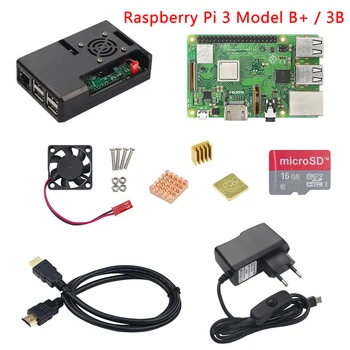 Raspberry Pi 3 Model B+ ( B Plus ) or Raspberry Pi 3 Model B+ABS Case+Fan+SD Card+Heat Sink+Power Adapter+HDMI Cable