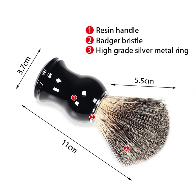Щетка для бритья из Натурального Волоса барсука с металлической ручкой из смолы, ручная работа, щетка для бритья, Парикмахерская, мужской