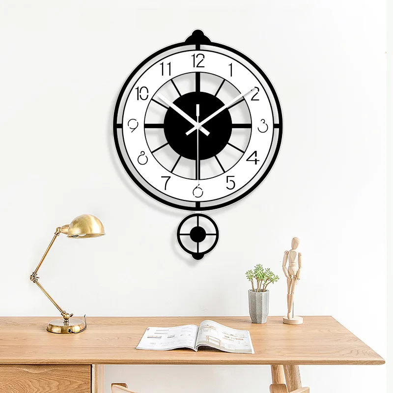 Creative Nordic Acrylic Wall Clock Fashion Openwork Swing Wall Clock