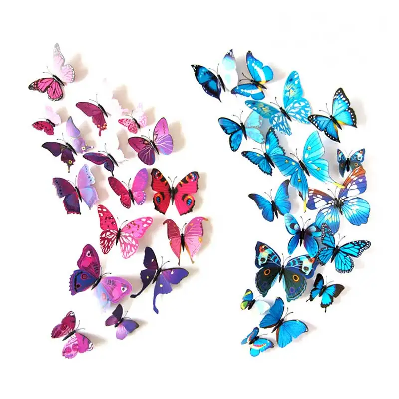 

12pcs PVC 3D wall stickers Butterfly wall decor cute Butterflies wall stickers art Decals home Decoration room wall art