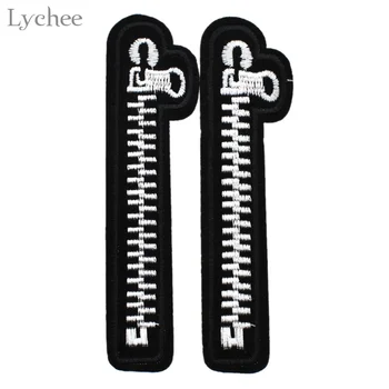 

Lychee Zipper Embroidered Patch Iron on Sewing Applique Clothes Shoes Bags Decoration DIY Apparel Sewing Accessories