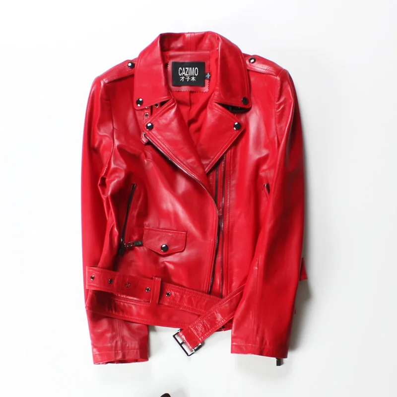 wonderful  2019 Bomber Leather Jacket Genuine Sheepskin Plus Size Coat Women Streetwear Coats and Jackets Wome