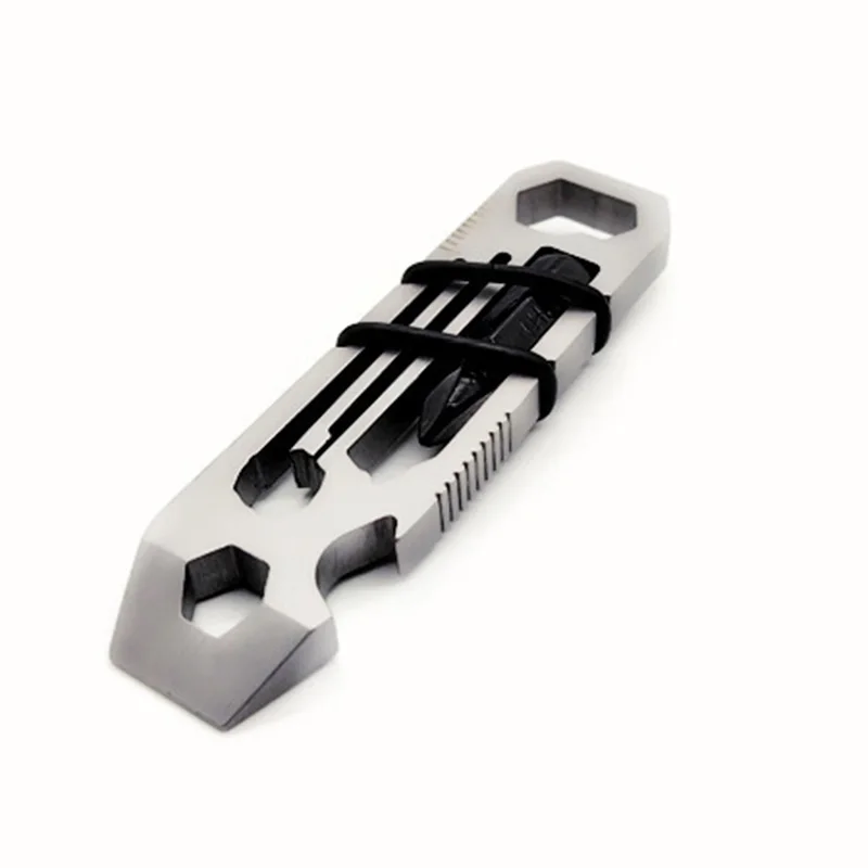 6 in 1 EDC Gadget Outdoor Equipment Camping Keychain Supplies Bottle Opener Multi-Function Tools Wrench Portable Multitool