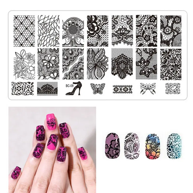 S-BC-09 Image Plate -1PCS/Lot New Plastic Manicure Template Nail Art Stamping Polish Print Stamper (free ship) | Красота и здоровье