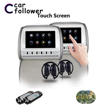 

2PCS 9 Inch Car Headrest Monitor DVD Video Touch Screen Player Zipper Cover TFT LCD Support IR FM USB SD Speaker Game