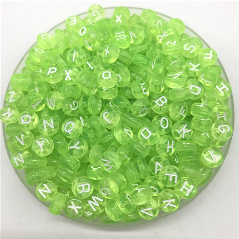 100pcs 7mm Letter Beads Pink Mix Oval Shape 26 Alphabet Charms DIY Beads For Bracelet Necklace Jewelry Making